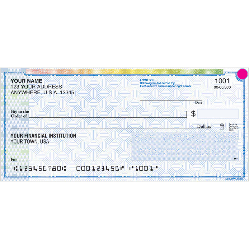 W-308 High Security Blue Personal Wallet Checks | Employee