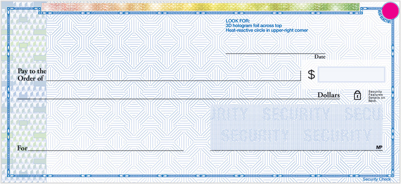 W-308 High Security Blue Personal Wallet Checks | Employee